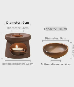 3-in-1 Stoneware Geurbrander & Wax Melt Warmer - Japanse Stijl