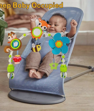 Multifunctionele Baby Activiteitenboog met Muziek & Speelgoed - Kinderwagen, Reiswieg, Autostoel