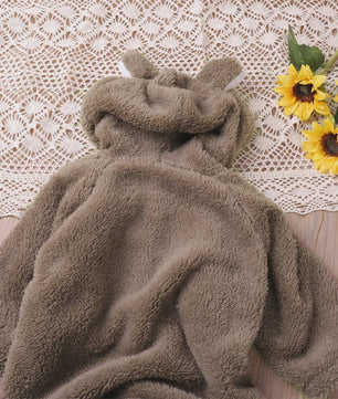 Schattige Baby Romper met Berenoren - Winter Jumpsuit voor Jongens & Meisjes