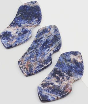Sodalite Gua Sha Schraper - Natuurlijke Steen Gezichtsmassage & Huidverzorging