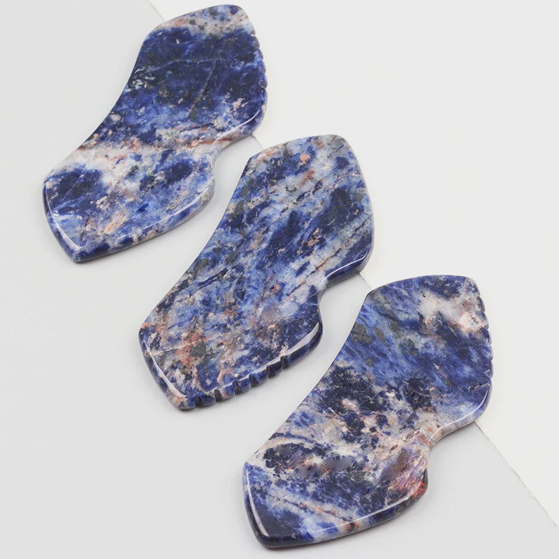 Sodalite Gua Sha Schraper - Natuurlijke Steen Gezichtsmassage & Huidverzorging