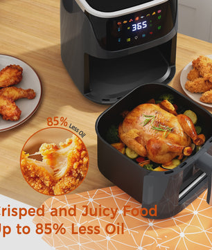 7L Airfryer met Zichtvenster - 1500W, Digitaal Touchscreen, Vaatwasserbestendig