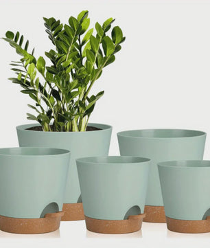 Set van 5 Zelfwaterende Plantenpotten voor Binnen - Diverse Maten (5-7 Inch)