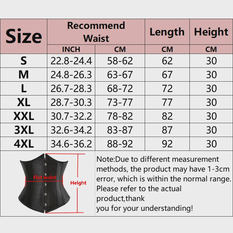 Steampunk Underbust Corset met Vetersluiting - Taille Trainer & Body Shaper
