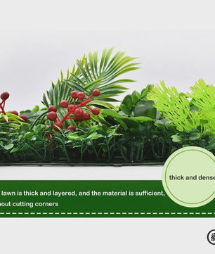 Kunstplant Muurpaneel Groen met Gras en Buxus - Decoratieve Privacy Schutting voor Buiten
