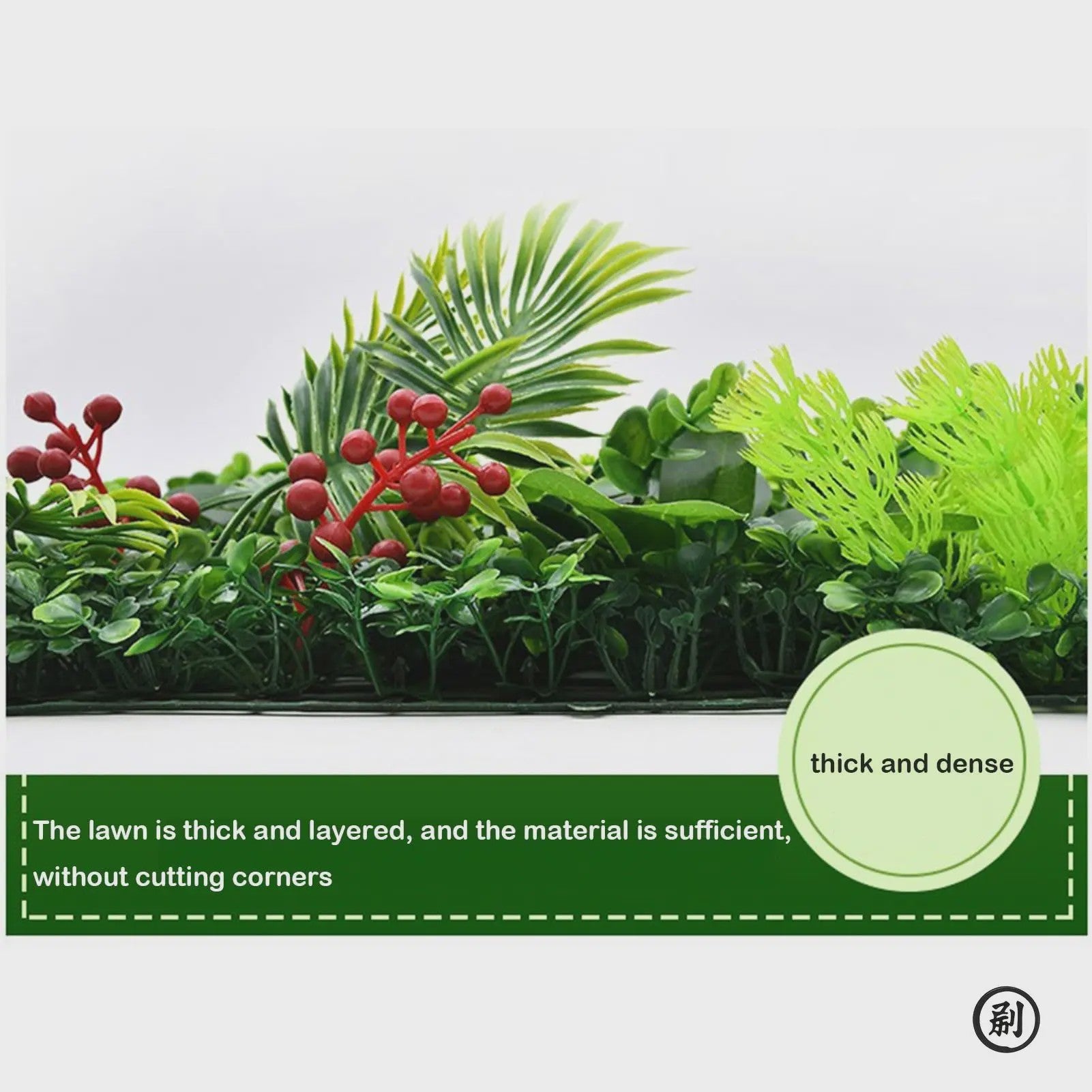 Kunstplant Muurpaneel Groen met Gras en Buxus - Decoratieve Privacy Schutting voor Buiten