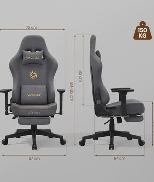 WOLTU Ergonomische Gaming en Bureau Stoel met Verstelbare Armleuningen en Voetensteun