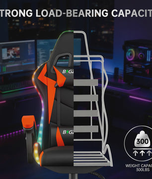 Gartistgo Ergonomische Gaming Stoel met RGB LED Verlichting