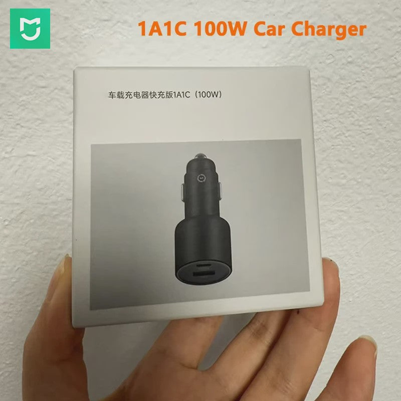 MIJIA 100W Snellader Auto Oplader met Dubbele USB-A & USB-C Poort & 5A Kabel