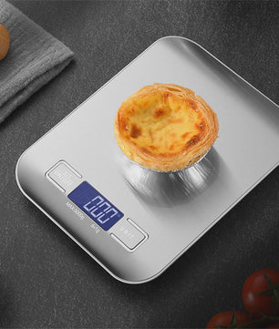 Precisie Keukenweegschaal RVS - 5kg/10kg, 1g Nauwkeurigheid, LCD Achtergrondverlichting