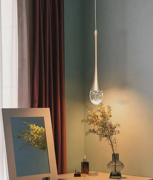 Moderne Druppel Kristal Hanglamp met Bubbel Effect - Sfeervolle Verlichting voor Keuken, Eettafel en Woonkamer