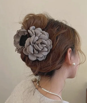 Bloem Haarclip Dames - Katoen Stof Rozen Klip - Medium Maat - Koreaanse Stijl Haarsieraad