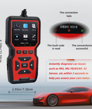 V519 OBD2 Autodiagnose Scanner Tool met Kleurenscherm voor Motorgezondheidscontrole