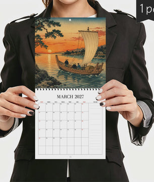 2027 Kalender: Japanse Ukiyo-e Kunst & Maandelijkse Planner - Perfect Cadeau