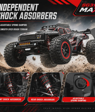 RC Crossauto 80 km/u - 1/16 4x4 Off-road Truck met LED Verlichting & 2.4G Afstandsbediening