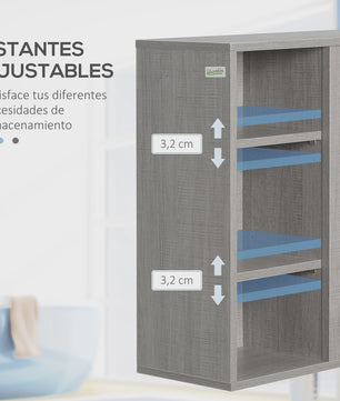 Kleankin Wandkast Badkamer met 3 Open Planken en 1 Deur - 48x20x50 cm