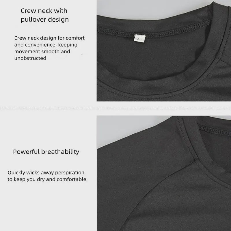 Heren Compressie Sportkleding Set - Long Sleeve Top & Broek voor Fitness, Hardlopen, Yoga