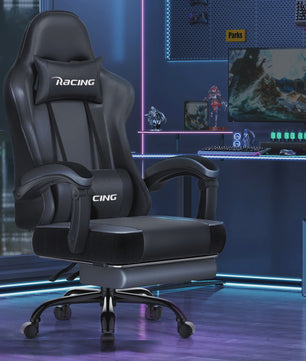 Ergonomische Gaming Stoel met Voetensteun, Hoofd- en Lendesteun | Max 150kg