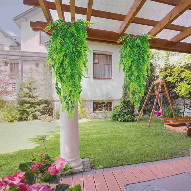 Kunstplant Hangplant 90cm - Nep Varen Slungel met Bladeren voor Decoratie