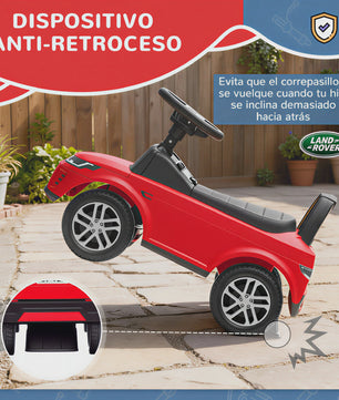 Land Rover Licentie Loopauto Rood voor Kinderen 18-36 Maanden met Geluid en Opbergruimte