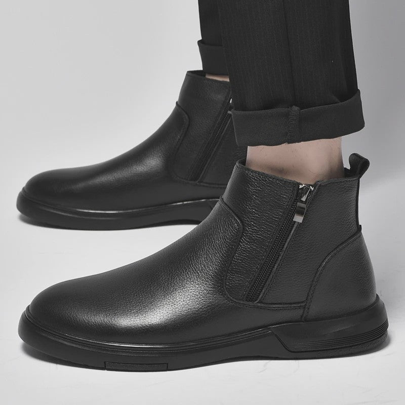 Echt Lederen Heren Enkellaarsjes - Klassieke Retro Chelsea Boots voor Casual en Modebewuste Mannen