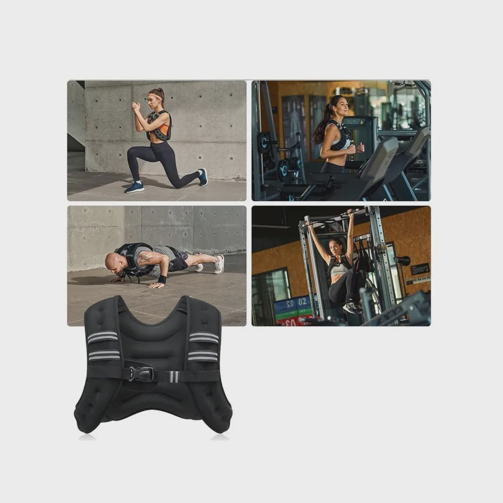 Verzwaarde Vest 5.4kg (12 Lbs) - Verstelbaar & Ademend voor Fitness, Yoga, Jogging