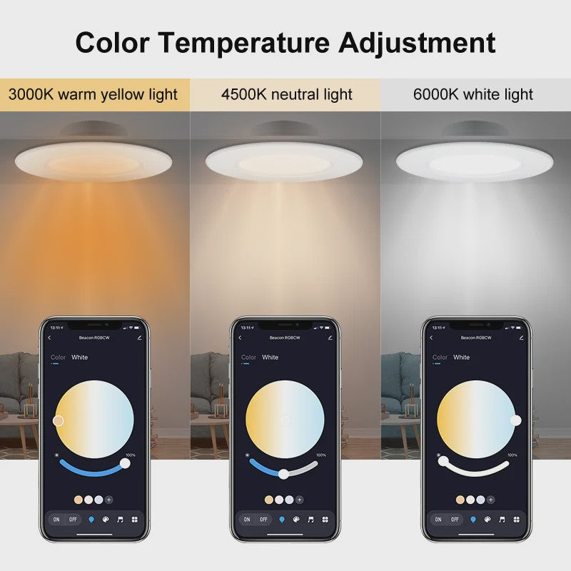 Slimme LED Inbouwspot: Dimbaar & Kleurtemperatuur Instelbaar (3000K-6000K) voor Huis & Kantoor
