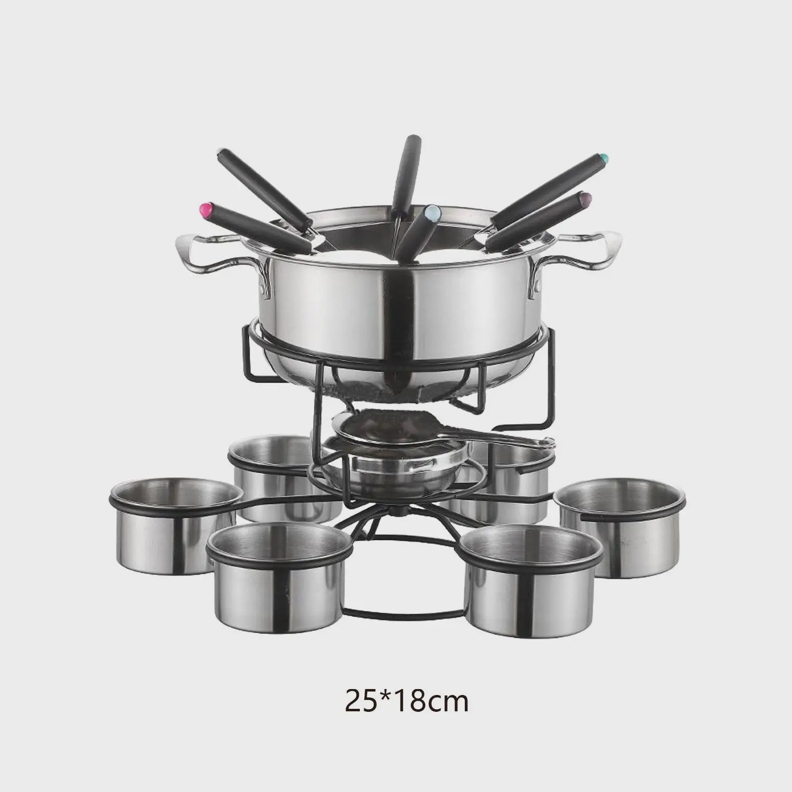 RVS Fondue Set met Kookstel - Ideaal voor Feestdagen, Kamperen en Buiten