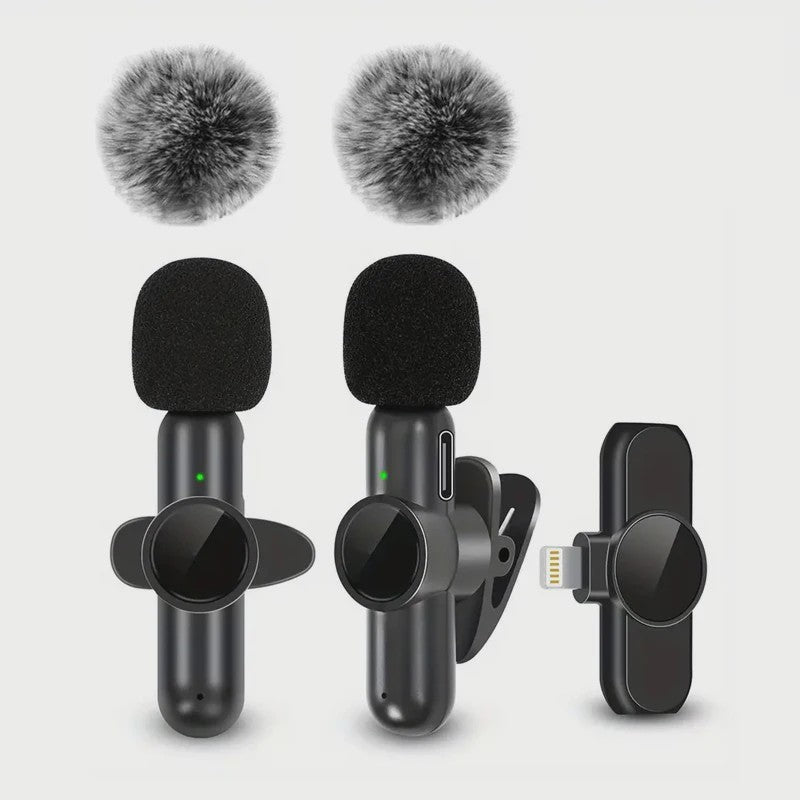 Draadloze Lavalier Microfoon met Windkap - Mini Clip-on voor Smartphone Vlog & Live Streaming