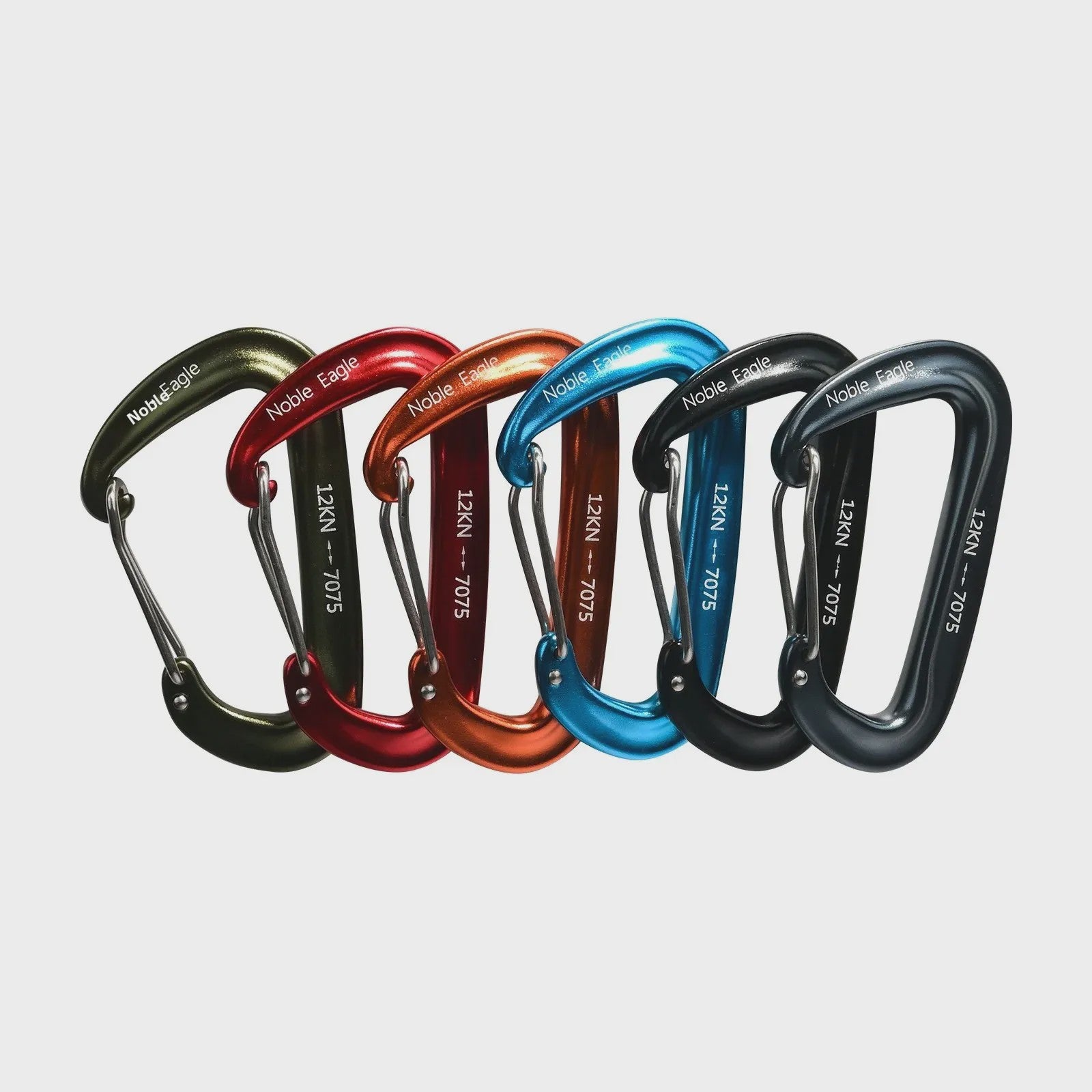 Set van 6 Karabiners 12kN D-Ring - Robuust Aluminium voor Outdoor & Klimmen