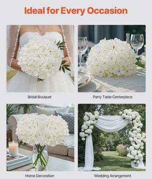 Kunstbloemen Witte Hydrangea - Zijde, Realistisch, Bulk voor Bruiloft & DIY
