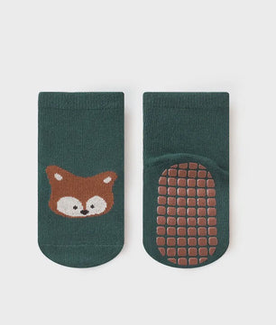 6 Paar Antislip Sokken Kinderen - Schattige Dierenprint (Vos & Beer) - Comfortabel voor Peuters