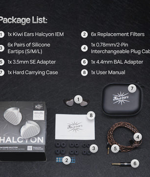 Kiwi Ears Halcyon Tribrid IEM Oordopjes met MEMS, 1DD, 3BA en Gaming Microfoon