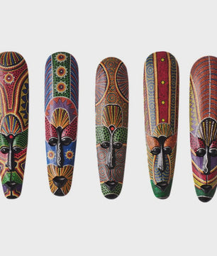 Handgesneden Houten Afrikaans Totem Masker - Unieke Wanddecoratie