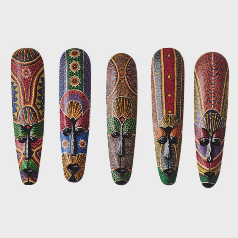 Handgesneden Houten Afrikaans Totem Masker - Unieke Wanddecoratie