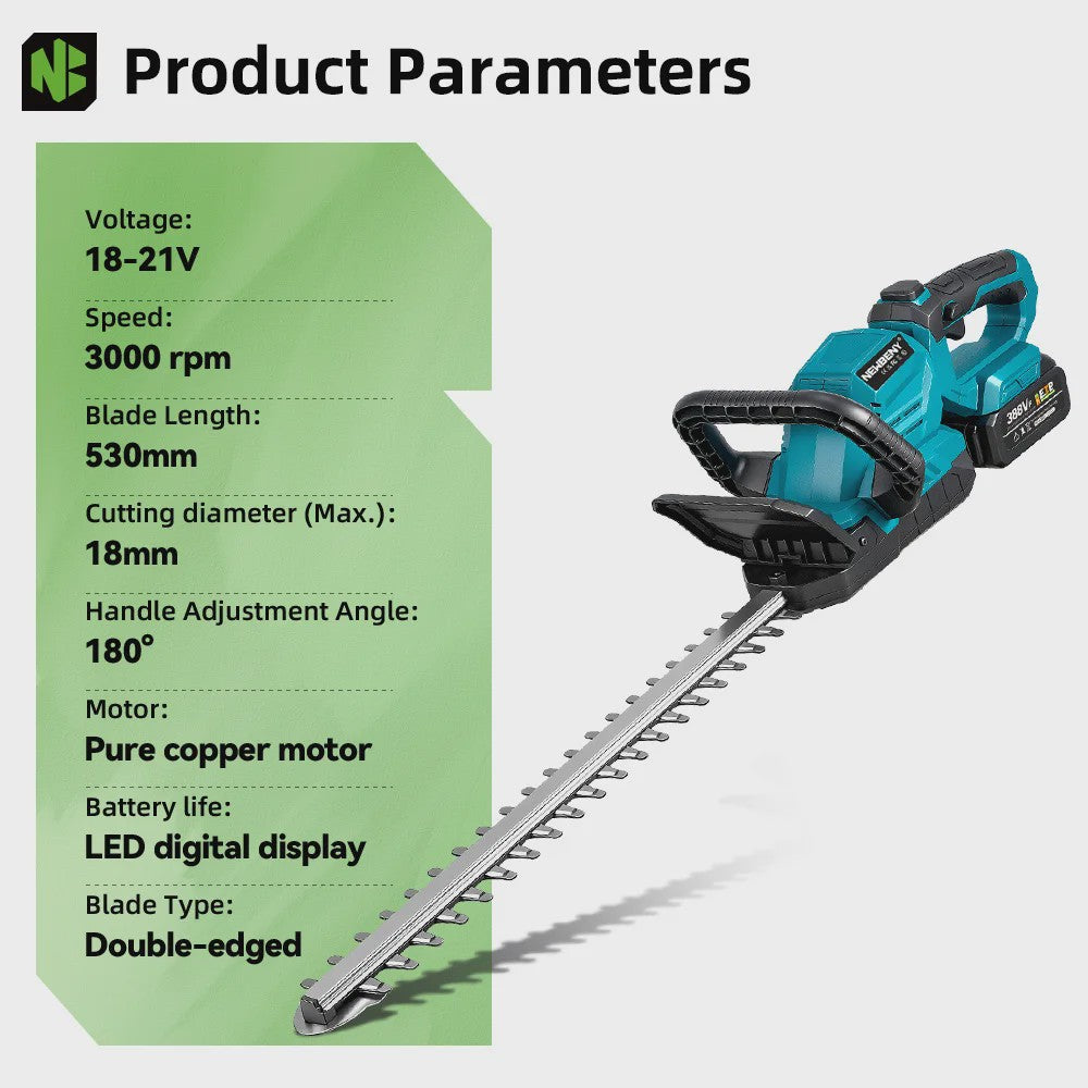 Elektrische Heggenschaar met 180° Verstelbare Handgreep - Compatibel met Makita Accu