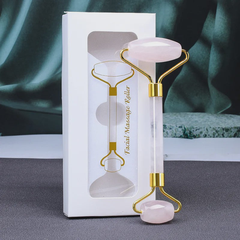 Natuurlijke Jade Roller & Gua Sha Steen Set - Gezichts-, Lichaams- en Nekmassage