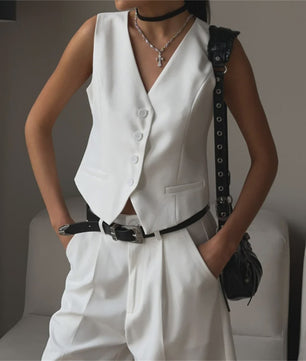 Stijlvol Dames Blazer Vest met Opstaande Kraag - Elegante Kantoor Outwear Lente/Herfst