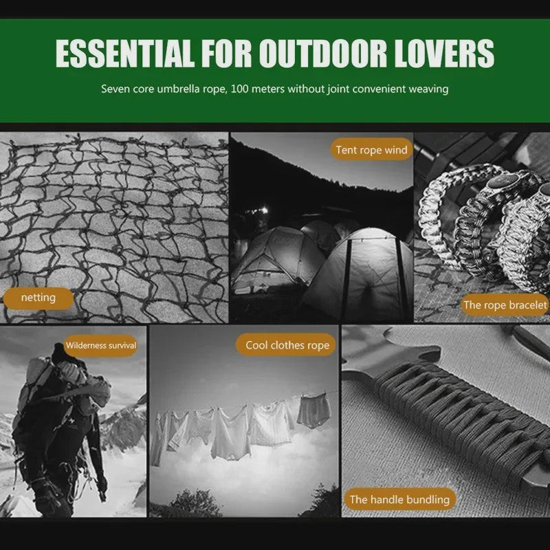 7-Core 550 Paracord Touw - 4mm Diameter - 5/15/30 Meter - Outdoor Survival & Kampeer Accessoires