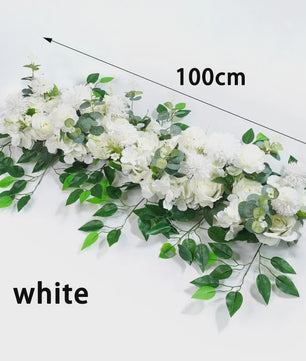 Luxe Witte Kunstbloemen Slinger 100cm - Bruiloft Tafeldecoratie & Achtergrond