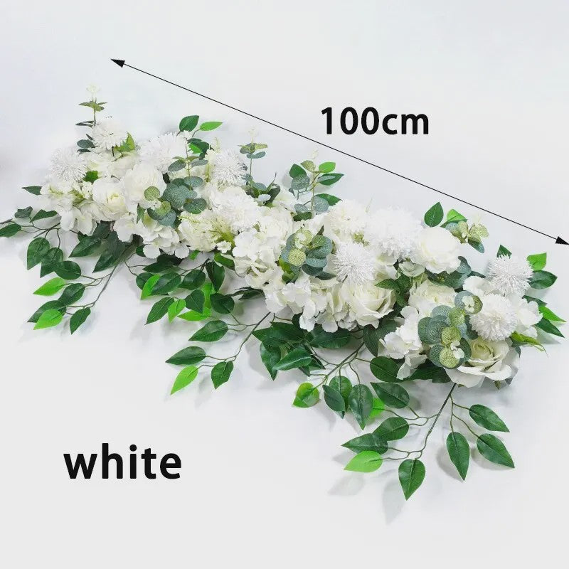 Luxe Witte Kunstbloemen Slinger 100cm - Bruiloft Tafeldecoratie & Achtergrond