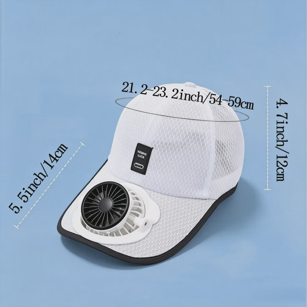 Ventilator Pet met Zonne-energie en USB Opladen - Koel en UV-beschermend voor Zomerse Outdoor Activiteiten