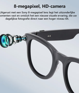 AI Smart Bril met Camera: Vertaling, Foto/Video, 3600mAh Batterij & WiFi/BT