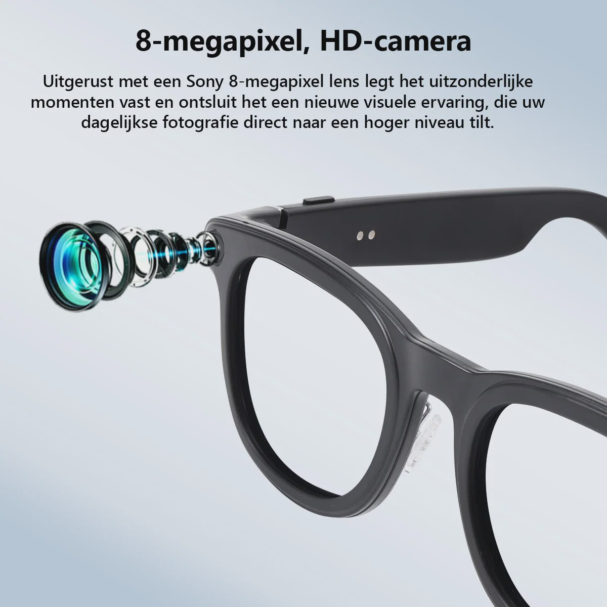 AI Smart Bril met Camera: Vertaling, Foto/Video, 3600mAh Batterij & WiFi/BT