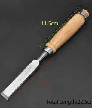 Professionele Houtsnijbeitel Set (4 stuks) - 6/12/18/24mm, Chroom-Vanadium Staal met Beukenhouten Handvatten