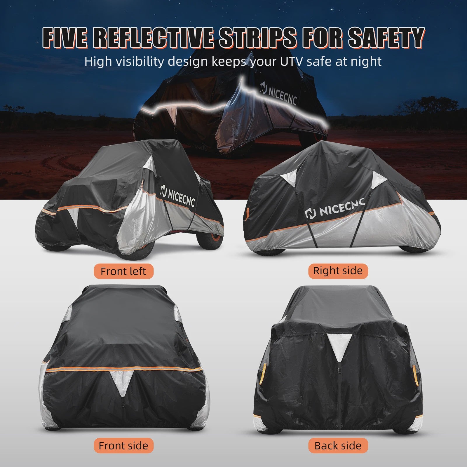 Waterdichte Heavy Duty UTV Cover voor 2-zitter Can-Am X3, Kawasaki KRX1000, Honda Talon, RZR XP1000 - 420D Materiaal