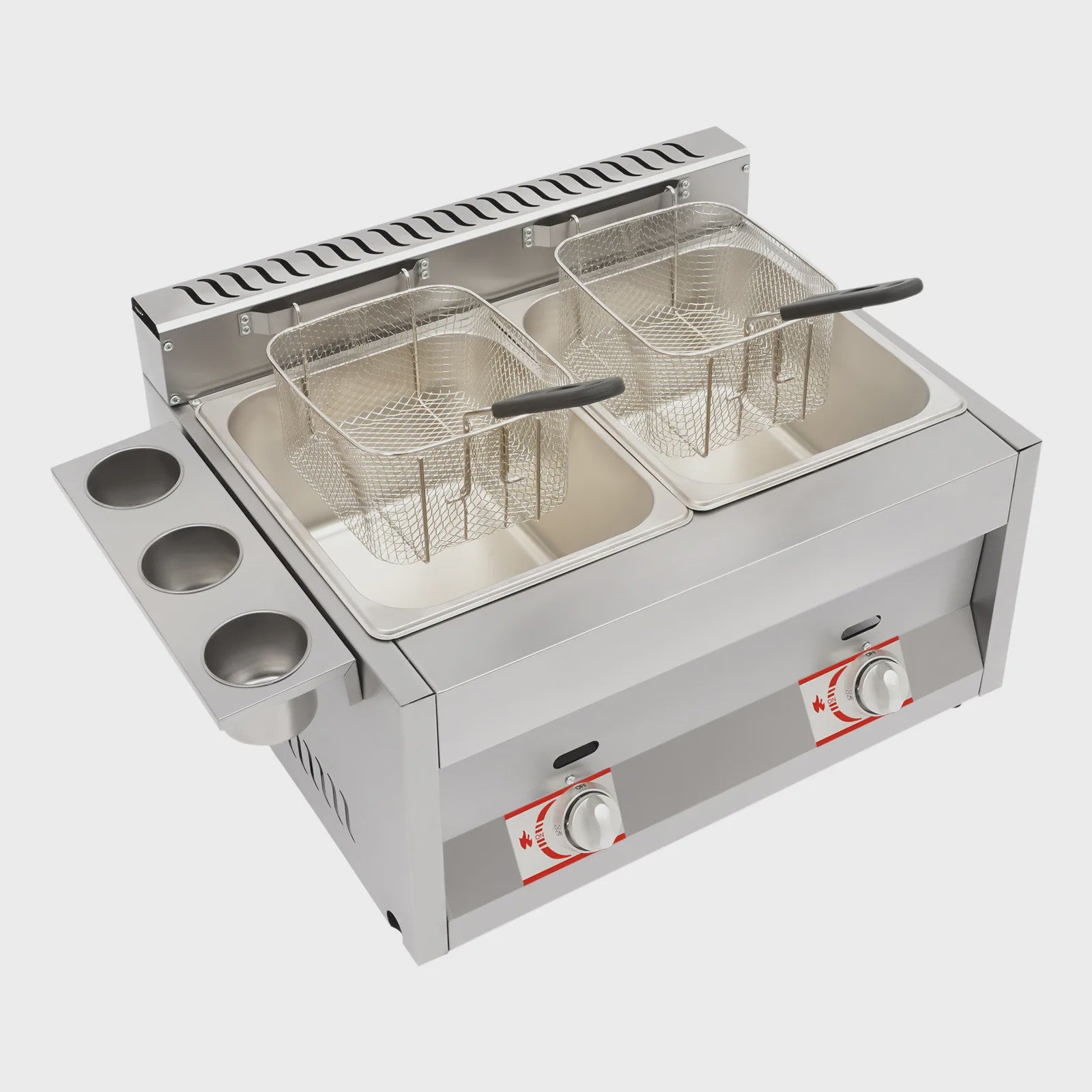 Professionele Dubbele Gas Frituurpan 12.68Qt met Dubbele Temperatuurregeling - Hoge Capaciteit