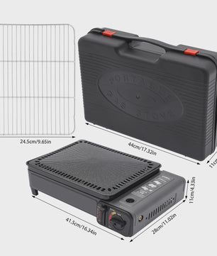 Draagbare Gas BBQ Grill met Opbergbox - Ideaal voor Camping, Reizen & Outdoor
