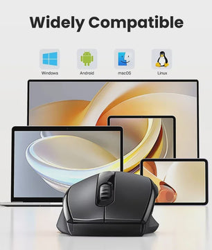 Ergonomische Draadloze Muis: 2.4G & Bluetooth, Oplaadbaar, 1600 DPI, 6 Knoppen