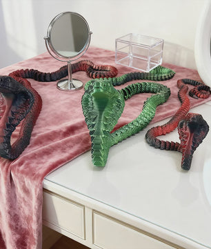 Flexibele 3D Geprinte Cobra Statue - Kleurrijk & Buigzaam - 90cm & 130cm - Uniek Cadeau